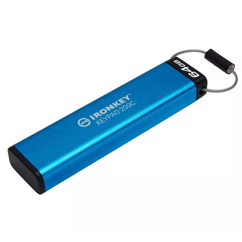 Kingston Technology IronKey 64GB USB-C taustiņu paneļa 200C, FIPS 140-3 Lvl 3 AES-256