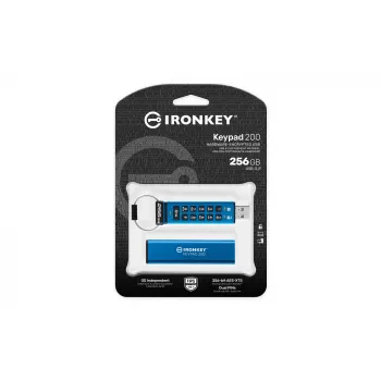 Kingston Technology IronKey 256GB Keypad 200, FIPS 140-3 Lvl 3 AES-256 šifrēts USB disks