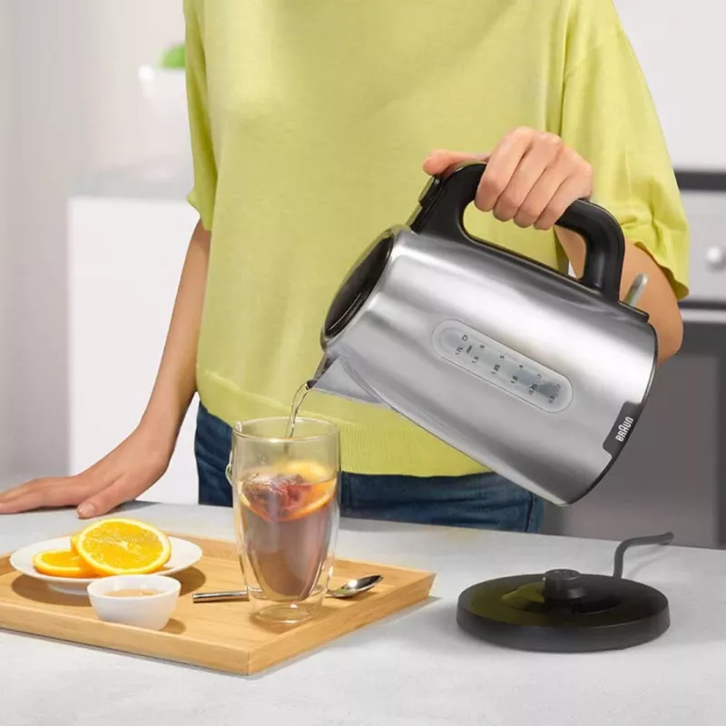 Braun PurShine WK102AI-WK1500BK elektriskā tējkanna 1.7 L 2200 W Melna, Nerūsējošais tērauds