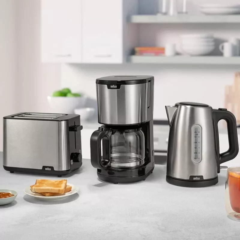 Braun PurShine WK102AI-WK1500BK elektriskā tējkanna 1.7 L 2200 W Melna, Nerūsējošais tērauds