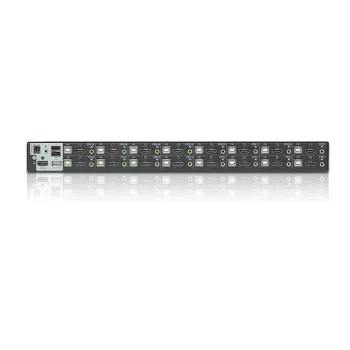 ATEN CS17916 16-portu USB-HDMI KVM slēdzis ar USB perifērijas portu, 1920x1200 pikseļi, WUXGA, 8.66 W, Melns