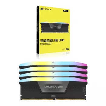 CORSAIR Vengeance 192 GB DDR5 RGB (4x48 GB) 5200 MHz CL38 atmiņas komplekts - Melns