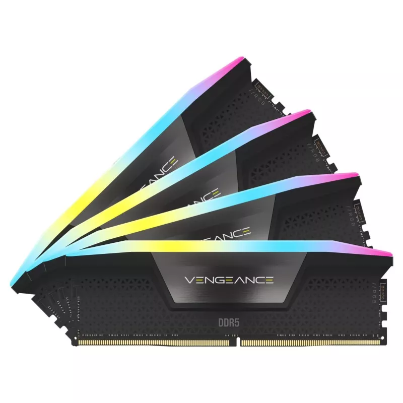 CORSAIR Vengeance 192 GB DDR5 RGB (4x48 GB) 5200 MHz CL38 atmiņas komplekts - Melns