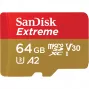 WESTERN DIGITAL Extreme microSDXC 64GB ar SD adapteri darbības kamerām un droniem 170MB/s 80MB/s A2 C10 V30 UHS-I U3