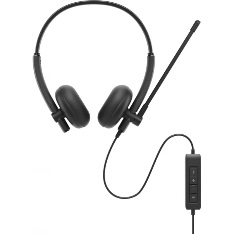 DELL WH125 austiņas ar mikrofonu, vadu, USB-A, melnas