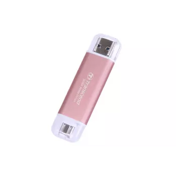 TRANSCEND ESD310P - 512 GB pārnēsājams SSD disks - USB Type-A / USB Type-C - rozā