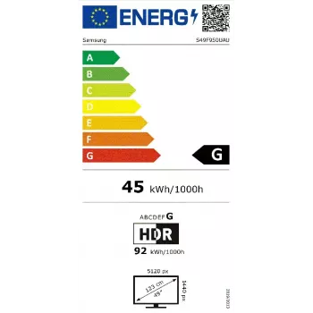 Samsung S95UC monitors 124.5 cm (49 colli) 5120 x 1440 pikseļi Dual QHD LCD Melns