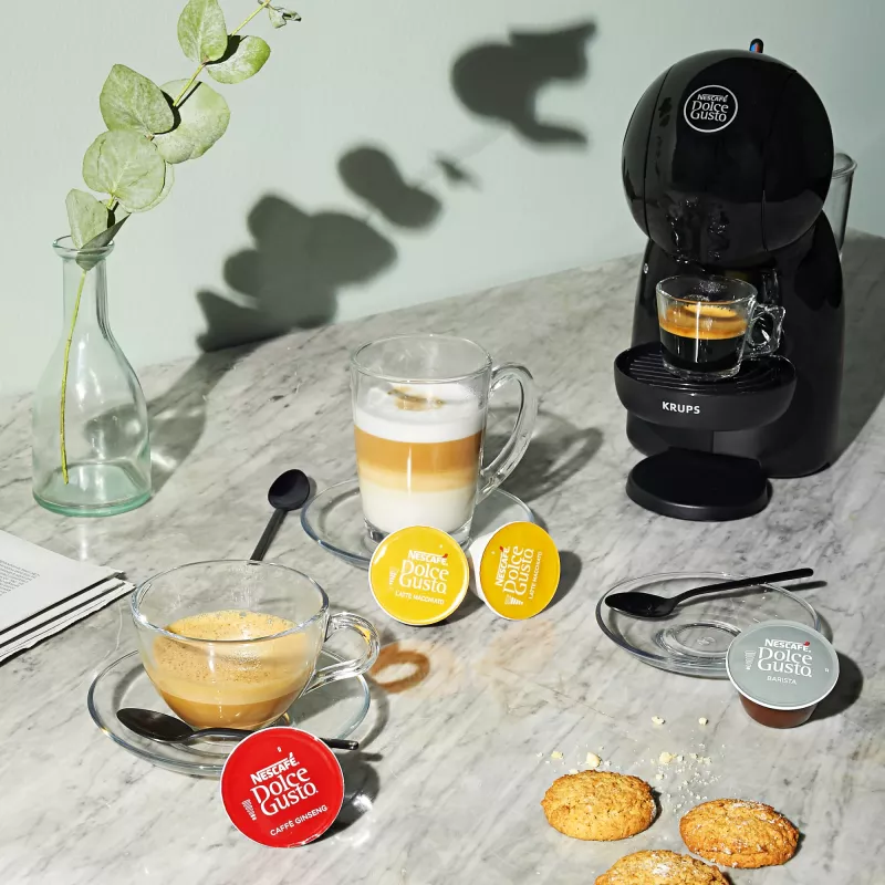 Kafijas automāts KRUPS Piccolo XS KP1A3B, 0.8 L ūdens tvertne, Dolce Gusto kapsulas, 1600 W, melns