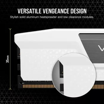 CORSAIR Vengeance 32GB (2x16GB) DDR5 6000MHz CL36 AMD EXPO & Intel XMP atmiņas komplekts balts