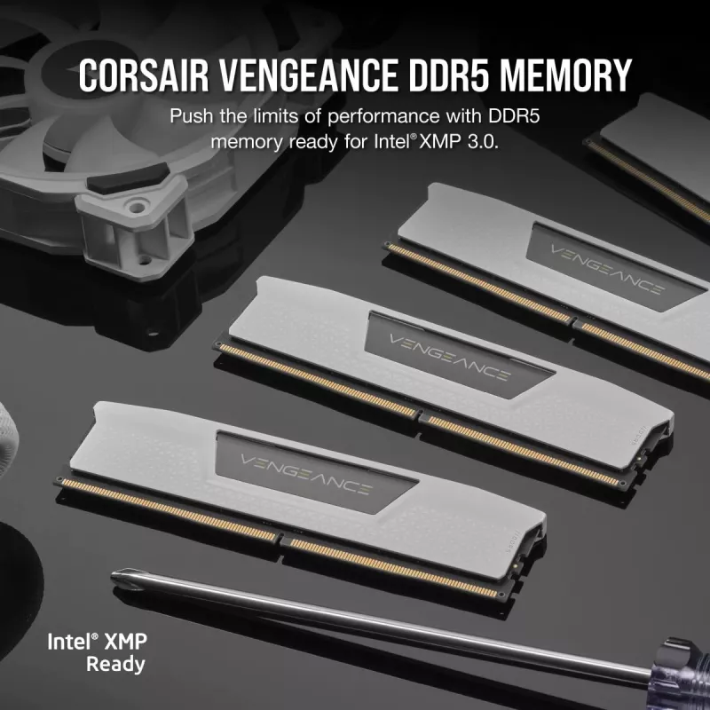 CORSAIR Vengeance 32GB (2x16GB) DDR5 6000MHz CL36 AMD EXPO & Intel XMP atmiņas komplekts balts