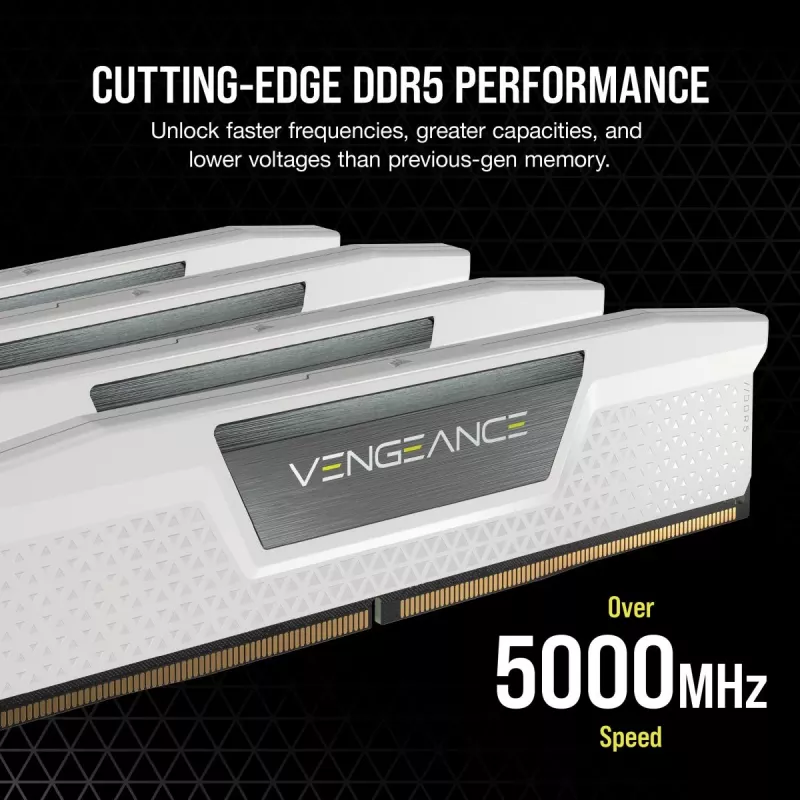 CORSAIR Vengeance 32GB (2x16GB) DDR5 6000MHz CL36 AMD EXPO & Intel XMP atmiņas komplekts balts