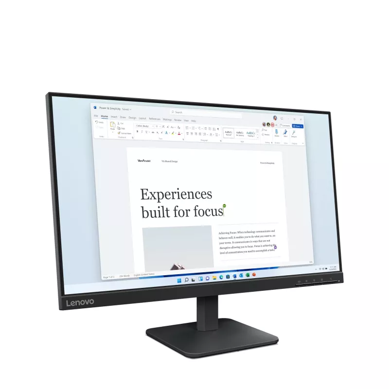 Lenovo L24-4e datora monitors 60.5 cm (23.8 collas) 1920 x 1080 pikseļi Full HD LCD Melns