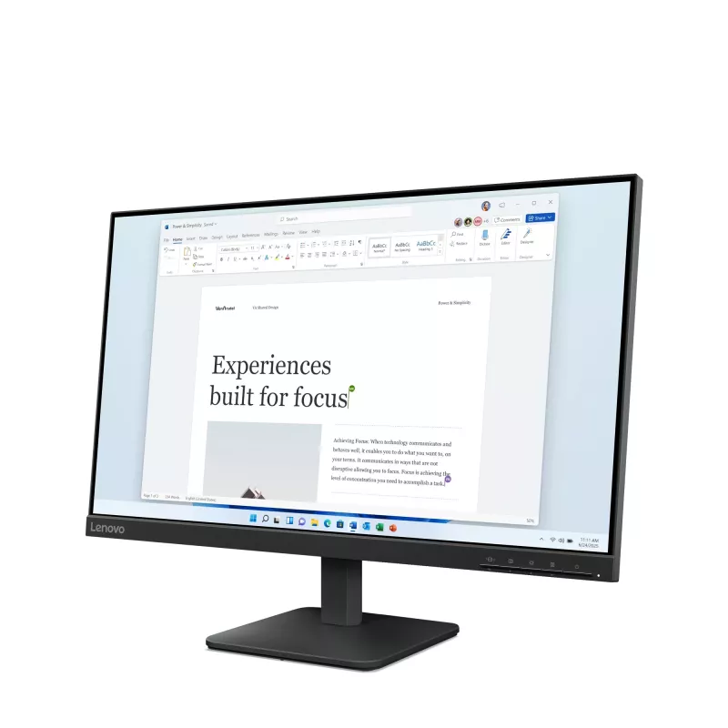 Lenovo L24-4e datora monitors 60.5 cm (23.8 collas) 1920 x 1080 pikseļi Full HD LCD Melns