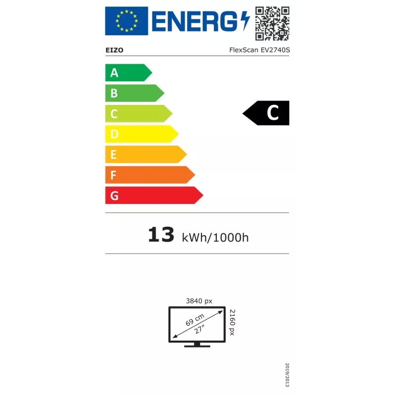 EIZO FlexScan EV2740S-BK monitors 68.6 cm (27 inch) 4K Ultra HD LCD Melns