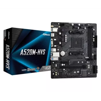 Mātesplate ASRock A520M-HVS AM4 AMD A520 2 x DDR4 USB 3.2 SATA 3 7.1ch HD Audio mATX