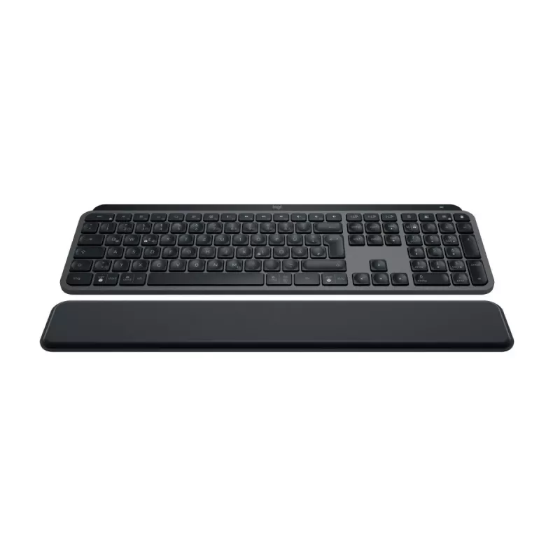 Logitech MX Keys S Bezvadu Apgaismota Tastatūra Melna ar Plaukstas Balstu QWERTZ Vācu