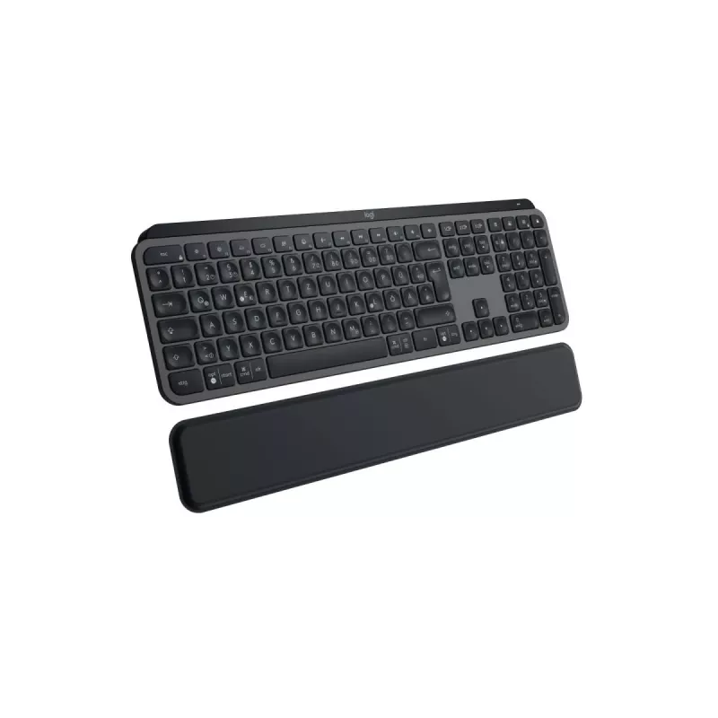 Logitech MX Keys S Bezvadu Apgaismota Tastatūra Melna ar Plaukstas Balstu QWERTZ Vācu