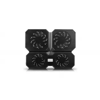 Dzesēšanas paliktnis DeepCool MULTI CORE X6 — 4 ventilatori, 15.6 collu klēpjdatoriem, USB barošana, 380×295×24 mm, 2 USB porti
