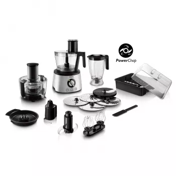 Virtuves kombains Philips HR7778/00 3.4 L bļoda, 1300 W, 32 funkcijas, 12 ātrumi, nerūsējošais tērauds