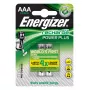 Energizer Power Plus AAA NiMH 1,2 V uzlādējamā baterija, 2 gab., 44,5 mm x 10,5 mm, 11 g