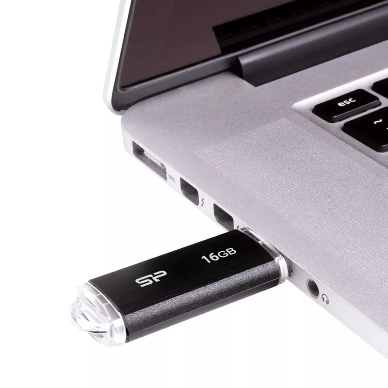 SILICON POWER Ultima U02 16GB USB 2.0 zibatmiņa - Melna (moq-30)