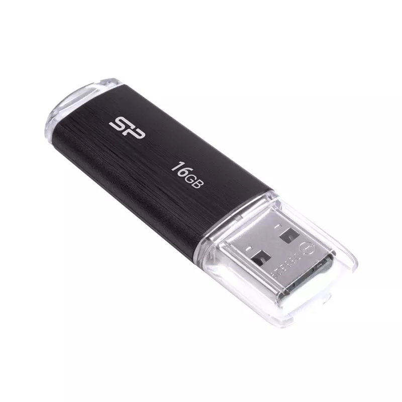 SILICON POWER Ultima U02 16GB USB 2.0 zibatmiņa - Melna (moq-30)