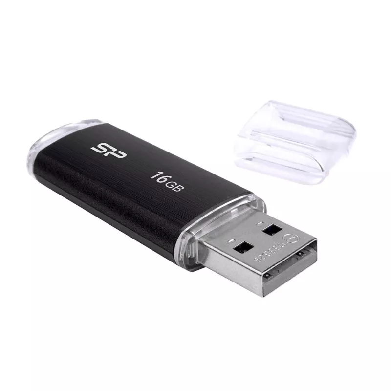 SILICON POWER Ultima U02 16GB USB 2.0 zibatmiņa - Melna (moq-30)