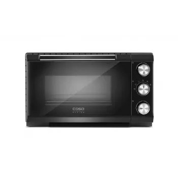Caso TO 20 Design-Oven elektriskā mini cepeškrāsns, 20 l, 1500 W, konvekcija, iesms, taimeris, līdz 230 °C, vēss korpuss, melna