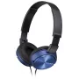Sony MDR-ZX310, Vadu, 10 - 24000 Hz, Mūzika, 125 g, Austiņas, Zila
