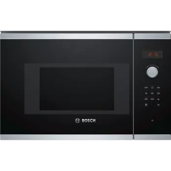 Bosch Serie 4 BFL523MS0 Iebūvējamā mikroviļņu krāsns, melna/nerūsējošais tērauds, 20 L, 800 W