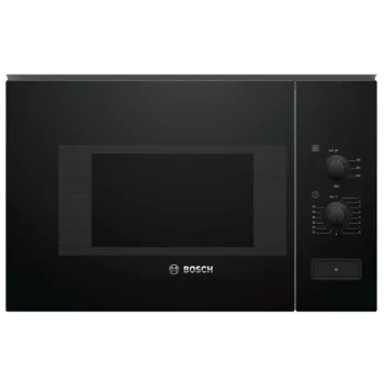 Iebūvējamais solo mikroviļņu krāsns Bosch Serie 4 BFL520MB0 — 800 W, 20 L, rotācijas vadība, melna