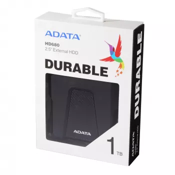 Ārējais cietais disks ADATA 1TB USB 3.2 Gen 1 HD680 — 1 TB, USB 3.2 Gen 1, melns, portatīvais HDD