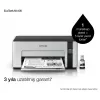 Tintes printeris Epson EcoTank ET‑M1100 — melnbalts, A4, 32 lpp/min, 1440×720 dpi, iebūvēta tintes tvertne, USB 2.0, pelēks/melns