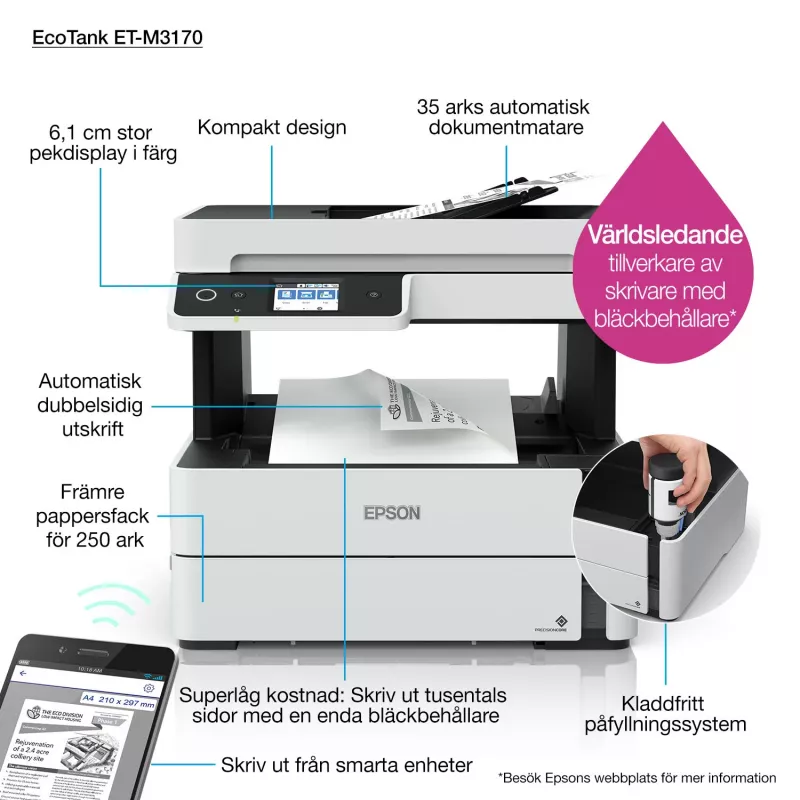 Daudzfunkciju printeris Epson EcoTank ET-M3170 tintes melnbalts