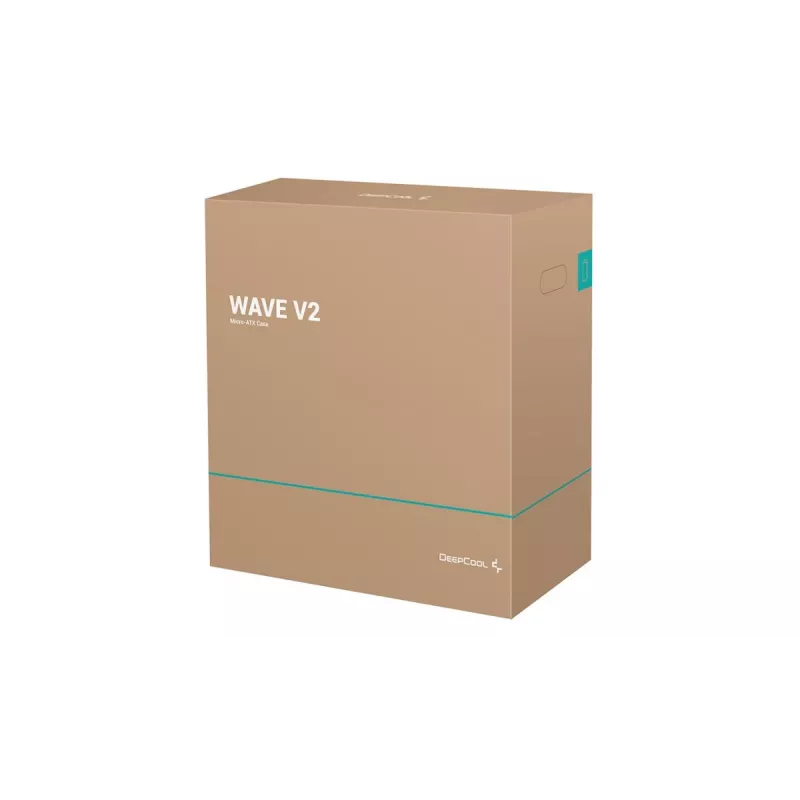 DeepCool Wave V2 DP-MATX-DPWAVE2 Mini Tower datora korpuss, Micro ATX/Mini-ITX, videokarte līdz 320 mm, procesora dzesētājs līdz 145 mm, bez barošanas bloka, melns