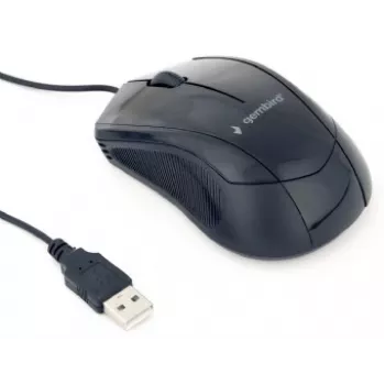 Gembird MUS-3B-02 optiskā pele - 3 pogas, ritenītis, USB, melna