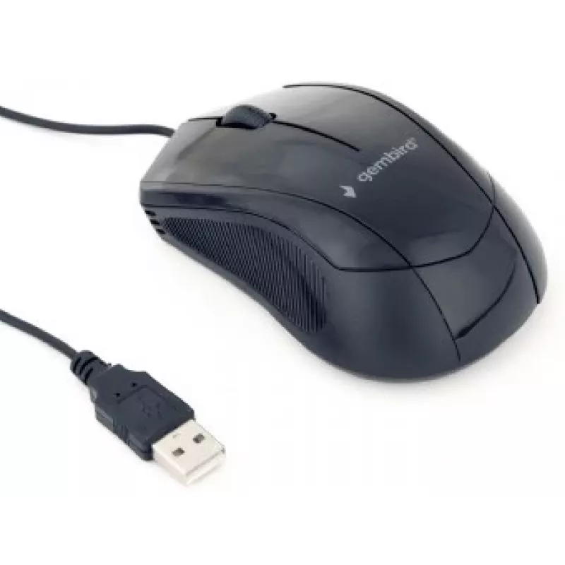 Gembird MUS-3B-02 optiskā pele - 3 pogas, ritenītis, USB, melna