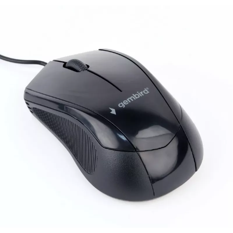 Gembird MUS-3B-02 optiskā pele - 3 pogas, ritenītis, USB, melna