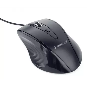 GEMBIRD USB optiskā pele labai rokai MUS-4B-02 — 1200 DPI, 4 pogas, vadu, melna