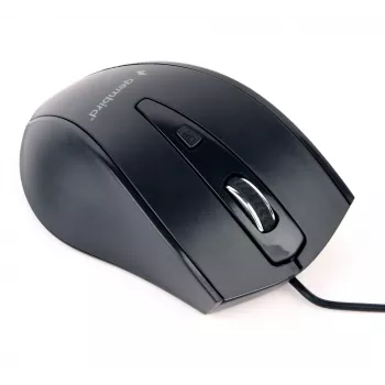 GEMBIRD USB optiskā pele labai rokai MUS-4B-02 — 1200 DPI, 4 pogas, vadu, melna