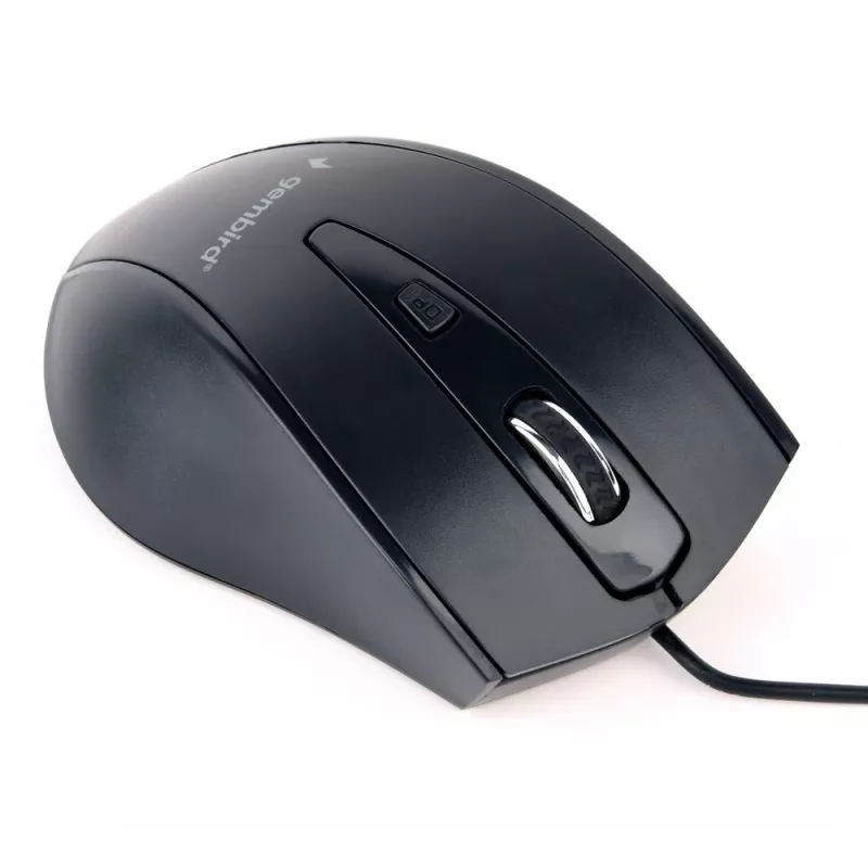 GEMBIRD USB optiskā pele labai rokai MUS-4B-02 — 1200 DPI, 4 pogas, vadu, melna