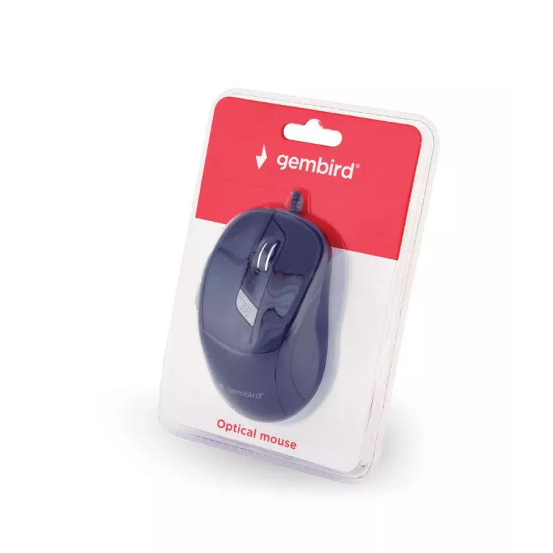 GEMBIRD USB optiskā pele labai rokai MUS-4B-02 — 1200 DPI, 4 pogas, vadu, melna
