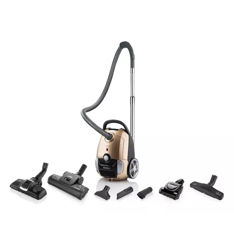 ETA Avanto ETA351990000 putekļu sūcējs ar maisu, 800 W, 3 l putekļu maiss, HEPA H12, 68 dB, zelta krāsā