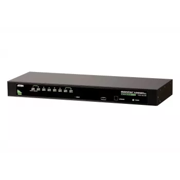 ATEN 8-Portu USB-PS/2 VGA KVM slēdzis, 2048 x 1536 pikseļi, QXGA, stiprināms statīvā, 5 W, 1U, Melns