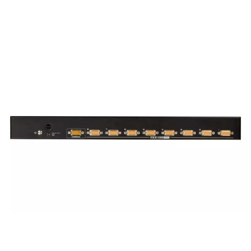 ATEN 8-Portu USB-PS/2 VGA KVM slēdzis, 2048 x 1536 pikseļi, QXGA, stiprināms statīvā, 5 W, 1U, Melns