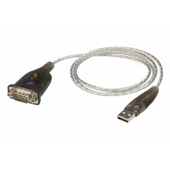 ATEN USB 2.0 uz RS-232 adapteris (100cm), melns, metālisks, 1 m, USB Type-A, DB-9, vīriešu, vīriešu