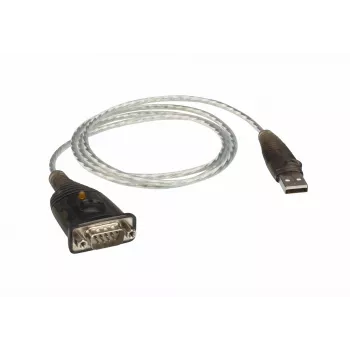 ATEN USB 2.0 uz RS-232 adapteris (100cm), melns, metālisks, 1 m, USB Type-A, DB-9, vīriešu, vīriešu