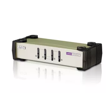 ATEN CS84U 4-Port USB/PS/2 VGA KVM slēdzis (ar kabeļiem), 2048 x 1536 pikseļi, QXGA, 0.45 W, Melns, Pelēks