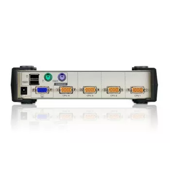 ATEN CS84U 4-Port USB/PS/2 VGA KVM slēdzis (ar kabeļiem), 2048 x 1536 pikseļi, QXGA, 0.45 W, Melns, Pelēks