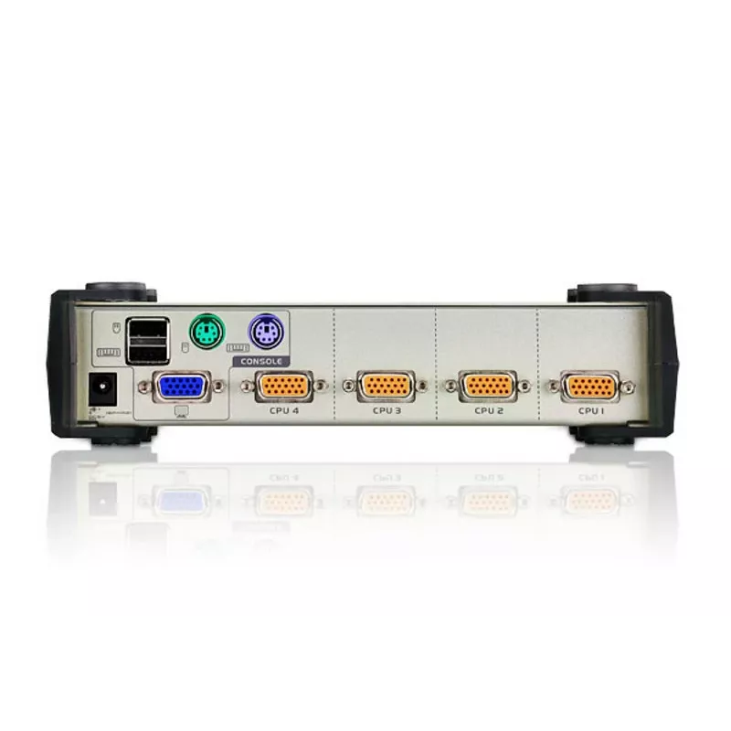 ATEN CS84U 4-Port USB/PS/2 VGA KVM slēdzis (ar kabeļiem), 2048 x 1536 pikseļi, QXGA, 0.45 W, Melns, Pelēks